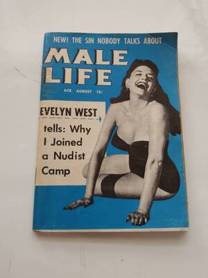 1970s nudist porn - Male Life With Evelyn West Men's Magazine August 1955 Book - Etsy Denmark