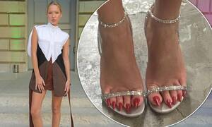 Amelia Talon Having Sex - Lila Moss baffles fans as she sports quirky long red talon toenails for  photoshoot | Daily Mail Online