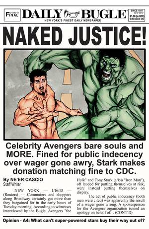 Hulk Gay Porn - Naked Justice: Iron Man & The Hulk Naked in Public!
