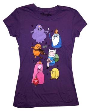 Adventure Time Nurse Porn - Adventure Time Group Shot Mighty Fine Cartoon Juniors Babydoll T-Shirt Tee