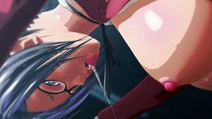 business anime hentai - Business woman in a red suit and black stockings masturbates her wet vagina