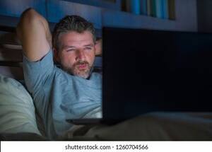 Facial Sleeping - Young Aroused Man Alone Bed Playing Stock Photo 1260704566 | Shutterstock