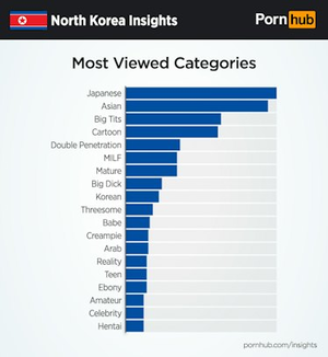 Banned Korean Porn - Pornhub Just Released New Data on What North Koreans Watch to Get Off