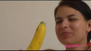 Girl Using Banana - How-to: Young brunette girl teaches using a banana - XVIDEOS.COM