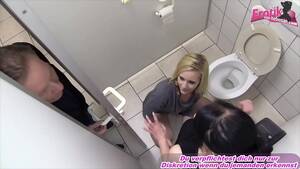 german public bathroom - 2 german teens make threesome at public toilet with head in water - XNXX.COM
