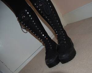 Gothic Boots Porn - Stylish 90s Grunge Goth Lace Up Platform Boots