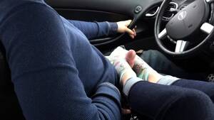 footjob in car - Amateur Girlfriend Delivers A Marvelous Footjob In The Car Video at Porn Lib
