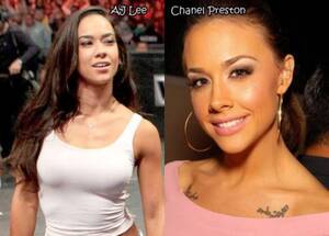 Celebrity Women Porn Stars - 1 - Professional wrestler AJ Lee and her porn star look-a-like Chanel
