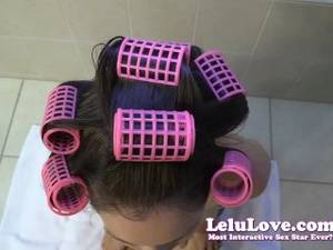 Hair Curlers Sex - Lelu Love-POV HJ BJ Cum In Hair Curlers Hairwashing