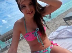 bikini girlfriend pov - Sun-tanning amateur is picked up on the beach for a rough fuck
