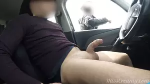 dick flash cumshots - Dick flash â€“ Girl caught me jerking off in the car and helped me cum |  xHamster