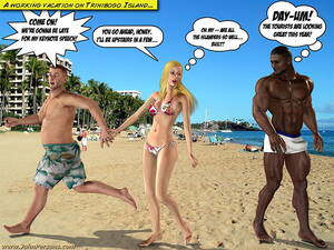 interracial beaches - interracial 3d pics of sex on the beach and in the room