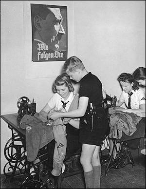 Boys Hitler Youth Camps Sex - Inside a sewing room of the BDM in 1942 as Hitler Youth uniforms are  brought in