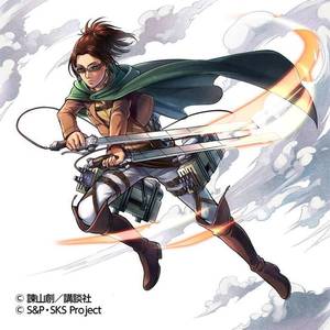Attack On Titan Solo Porn - brown_hair glasses hange_zoe long_hair official_art shingeki_no_kyojin solo  steam sword three-dimensional_maneuver_gear weapon