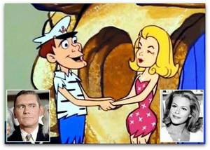 Bewitched Cartoon Sex - From the show Bewitched. Samantha and Darrin aka Elizabeth Montgomery and  Dick York on the