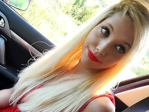 blonde red lips - French Blonde in Red Lipstick