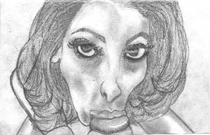 Blowjob Pencil Drawings - Porn Queen Jenna Haze Blowjob Sketch by mistershiggy