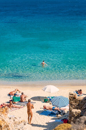 brazil nude beach cfnm - Nude Beach Vertical, Mykonos, Greece | Gray Malin
