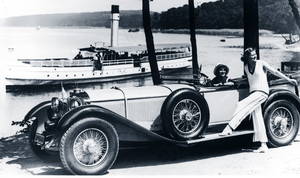 1920s Vintage Car - Extreme long vintage car with two ladies - 1920's
