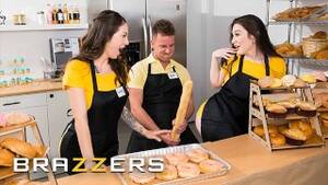 Bakery - Brazzers - Slutty Girls Maddy may & Lily Lou Share Van's Big Cock while at  Work at the Bakery - Pornhub.com