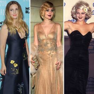 black drew barrymore nude - 14 of Drew Barrymore's boldest fashion looks over the years: from a nude  Versace number and Valentino fishnet piece to her Alexander McQueen skater  dress and floral Stella McCartney gown | South
