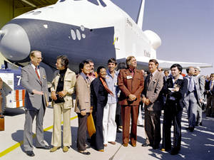 Jennifer Peace Sex Trek - Prototype space shuttle Enterprise named after the fictional starship with  Star Trek television cast members and creator Gene Roddenberry.