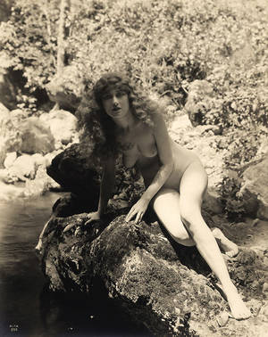 1920s vintage nude black - Nude on a rock by Alta Studios, 1920s.
