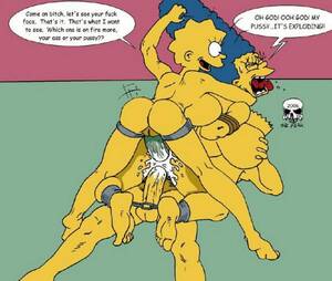monster strapon hentai - lisa fucks marge and bart with fucking huge strapon and marge cums hard â€“  Simpsons Hentai