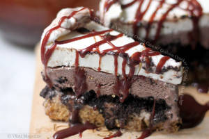 Hot Fudge Porn - Chocolate and Vanilla Ice Cream Cake with Graham Cracker Crumbs and Hot  Fudge