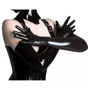 Leather Glove Sexy - Sexy Women Gloves Faux Leather Wetlook Porno Leather Mittens Latex Fetish  Long Arm Gloves Cosplay Costumes Shiny Dance Clubwear - AliExpress