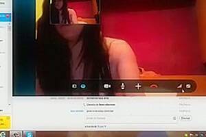 cyber sex dildo - Cute girl has cybersex with her bf on skype and masturbates with a dildo,  watch free