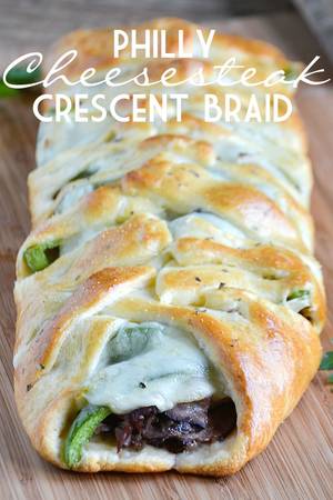 Homemade Philly Porn - Philly Cheesesteak Crescent Braid