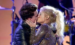 Meghan Trainor Porn - Meghan Trainor locks lips with Charlie Puth at the American Music Awards  2015 | Daily Mail Online