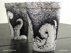 Homemade Tentacle Porn Factory - Styrofoam Cup Drawings by Cheeming Boey - Artists Inspire Artists. Find  this Pin and more on Tentacle Porn ...