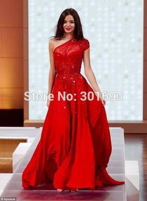 Formal Gown Sexy - Elegant ONE232 Chiffon One Shoulder Red Sexy Formal Beaded Evening Dress  Porn