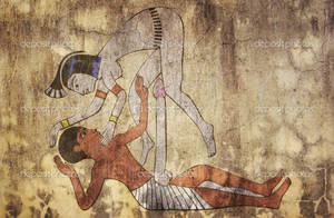 Egyptian Gods Fucking - ancient Egypt - erotic drawing looks like fresco
