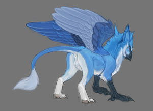 Anatomically Correct Furry Lion Pussy - anatomically_correct_pussy anus ass avian back_turned beak blue_eyes  blue_feathers blue_fur canine_pussy edit female feral fur gryphon lion_tail
