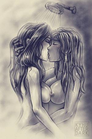 korra lesbian sex free - Korra and asami enjoying a shower together
