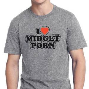 Funny Midget Porn - I HEART MIDGET PORN funny gag gift offensive college humor T-Shirt | eBay