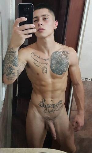 huge latin cock tattoo - Tattooed stud with a big dick - Penis Pictures