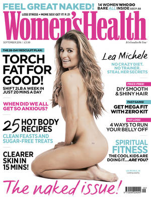 Lea Michele Xxx Porn - women's health UK-September 2016 naked issue-Lea Michele cover