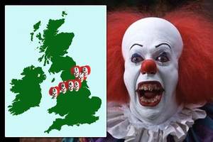 Halloween Scary Clown Porn - Creepy clown sightings map of Britain