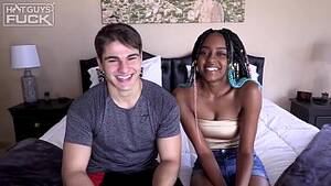 ebony teen white - Amazing black girl and white guy have college sex - XNXX.COM