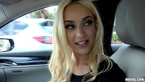 blonde in car - Scantily clad blonde beauty sucks a cock in the car | Any Porn