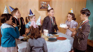 birthday party retro porn film - Vintage photo of kids at a birthday party