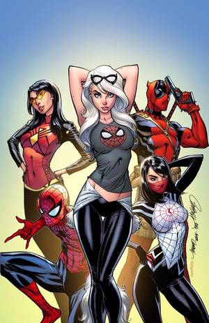Black Cat Harley Quinn Spider Man Porn - Variant cover for Amazing Spider-Man # Spider-Man, Spider-Woman, Silk, Black  Cat, & Deadpool.