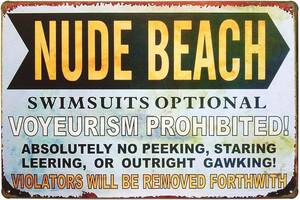 best nude beach voyeur - Amazon.com: Nude Beach Swimsuits Optional Voyeurism Prohibited Metal Tin  Sign Vintage Plaque Home Wall Decor, 8x12 Inches : Home & Kitchen