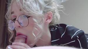 glasses teen deepthroat - Free Rough Sloppy Deepthroat of Nerdy Blonde Teen in Glasses Porn Video HD