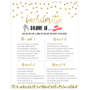 Drinking Sex Games Porn - X Rated Bachelorette Drink If Game - Printable Bachelorette Games â€“  OhHappyPrintables