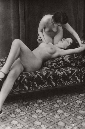 french lesbians nude - classic-vintage-lesbian-erotic-nude-french-postcard-1930s-